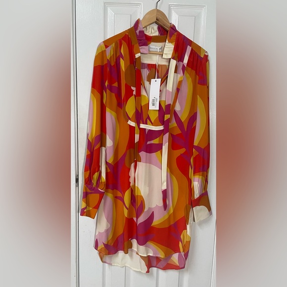 REBECCA VALLANCE Dress Size US 6 NWT New Paradise Silk Colorful Luxury Modern - Picture 2 of 10